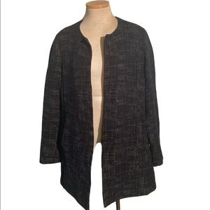 Eileen Fisher Textured Open Cardigan Black Size M